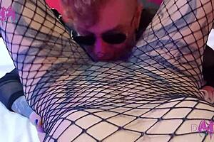 Goth couple fucks rough after club creampie inside