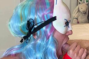 Halloween Trick-Or-Treat Bad Bunny Gets Candy Cum And Squirts On His Cock