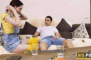 Guy wins bet and enjoys awesome time with slender companion