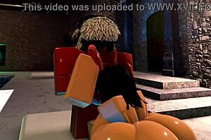 Feeling the rough passion with big black cocks in Roblox sex episode two.
