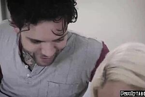 Shy Girl Rubs On Jerkoff And Sucks Him!