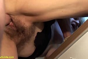 Hey, check out this rough fingering of an 83-year-old hairy granny in the kitchen 😏