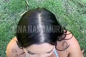 vigilante fodendo a buceta da japonesa gostosa no estacionamento público 😈