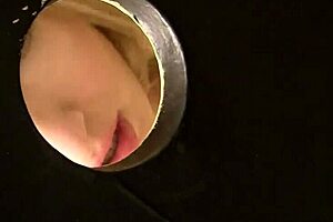 Blonde Vicky Vixen Excitedly Sucks Huge Black Cock Through Gloryhole!