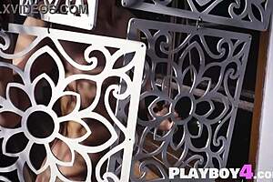 lindsay marie teases in lingerie, stripping to naked pose with big ass and sexy body