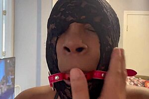 Anonymous black pig gets slapped and facefucked