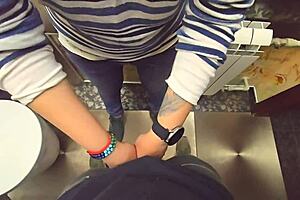 stranger again cum in my panties in restaurants toilet