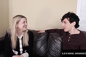 Office Blonde Babe Stays Overtime for Some Over Dick Fucking Action!