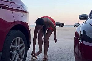 compilation of dressing up at the car