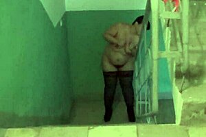 bbw with a anal plug in a fat ass runs on a treadmill and then completely undresses in a public place fetish compilation