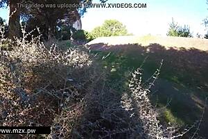 Detailed public sex scene with couple ending in lots of cum