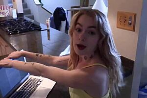 Blonde sage fox fucks her lover when she's away, creampies her