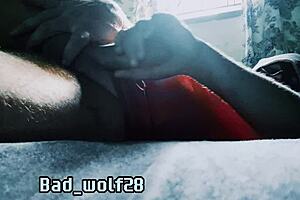 Athletic student massages and masturbates hard cock