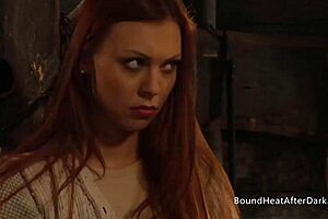 Naked Submissive Lesbian Slave with Big Natural Tits and Pussy Fingered Hard