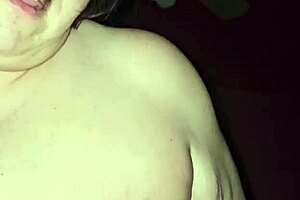 hey, check out this milf milking her big tits while riding that cock