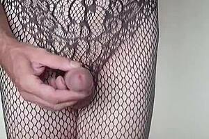 Misr4 Wearing Fishnet Bodysuit in Close-Up Lingerie Display