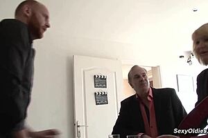 French Blonde Mature In Casual Gangbang Anal Fucking