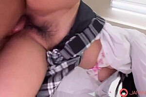 wow, japanese mira hasegawa had a wild threesome in the classroom uncensored, with all the action 😏