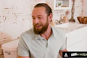 Laney Grey Struggles With Huge Cock Emotionally in Bathroom