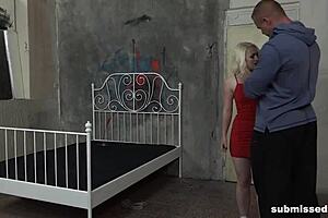 Submissive lovita fate bound and restrained in bondage play