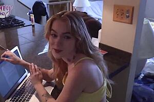 Blonde sage fox fucks her lover when she's away, creampies her