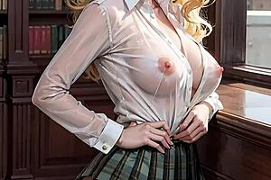 Blonde librarian reveals herself in public