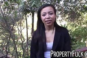 Young black real estate agent tricked into pov blowjob and hardcore fucking outdoors