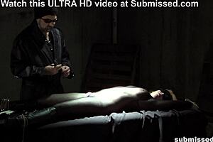 struggling whore gets suspended and humiliated with bondage and spanking