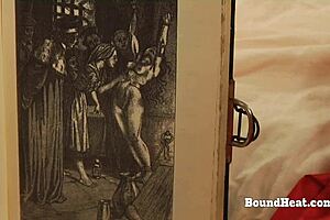 Naughty lesbian slave fingering and kissing horny madame