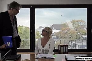 Boris schwarz blonde secretary fucks office passionately