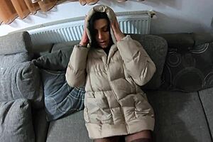 Ripped pantyhose doggy leads to double cum