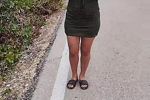 Puta Enseñando El Culo Y Tetas En Carretera Pública Mexicana