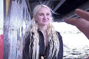 german scout picks up skinny blonde teen for casting fuck in berlin