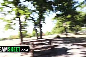 Cute tattooed punk girl gets kicked out of church for her first porn adventure