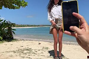 skinny teen gets fucked by beach stranger and facialed in hotel