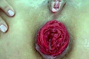 Destroyed anal juicy prolapse asshole close up play