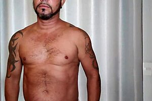 pornstar brasil's huge cock cums during masturbation session