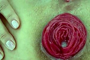 Destroyed anal juicy prolapse asshole close up play