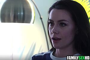 cuckold mommy watches daddy fuck young brunette girl in hardcore sex with licking and pussy play