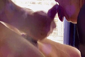 girlfriend relaxes deepthroating long uncut cock