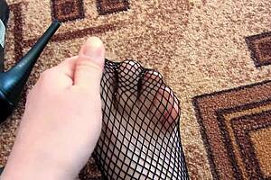 Milf masturbates hairy pussy in panties 😍