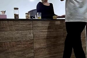 blonde woman cheats on husband with stranger's anal at bar