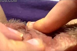 Big clit reaches intense orgasm in closeup view