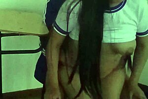 This is what real friends do when the classroom is empty, fucking passionately with tight pussy and dripping cum