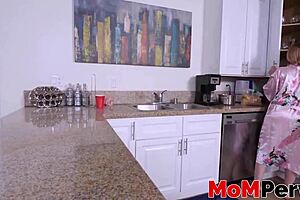 Milf stepmom gives hot pov blowjob to monster cock