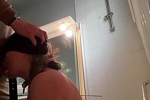 Female slave undergoes dressage training with the badine