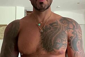 Viktor Rom in intriguing tattooed gay daddy bear scene