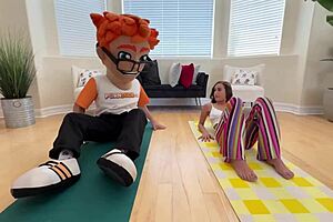 scarlett page stretches in hardcore yoga with petite teen goddess