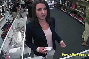 She takes his cock in her hairy pussy for cash.