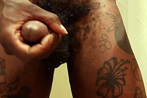 Tall muscular hallelujah johnson masturbates big black cock in bdsm humiliation scene